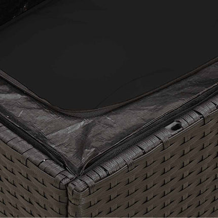 havesofa med hynder 3-personers sort polyrattan