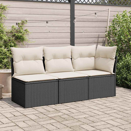 hjørnemodul til havesofa med hynder polyrattan sort