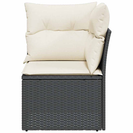 hjørnemodul til havesofa med hynder polyrattan sort