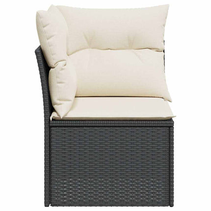 hjørnemodul til havesofa med hynder polyrattan sort