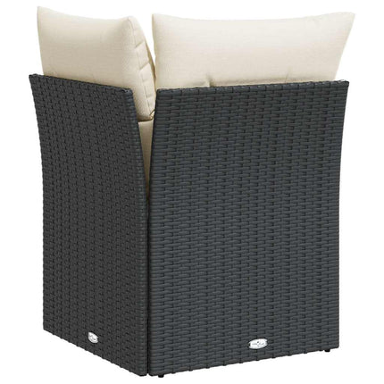 hjørnemodul til havesofa med hynder polyrattan sort