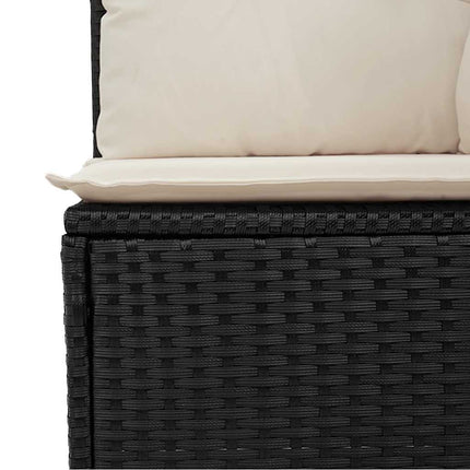 hjørnemodul til havesofa med hynder polyrattan sort