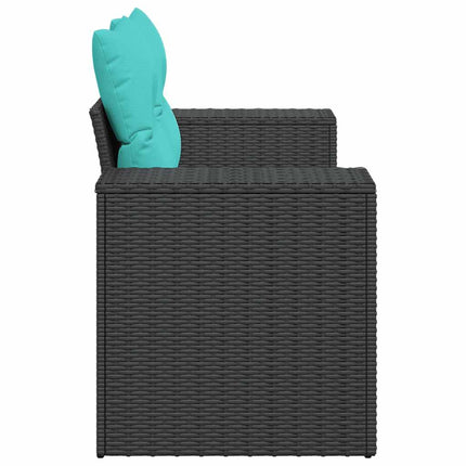 2-personers havesofa med hynder polyrattan sort
