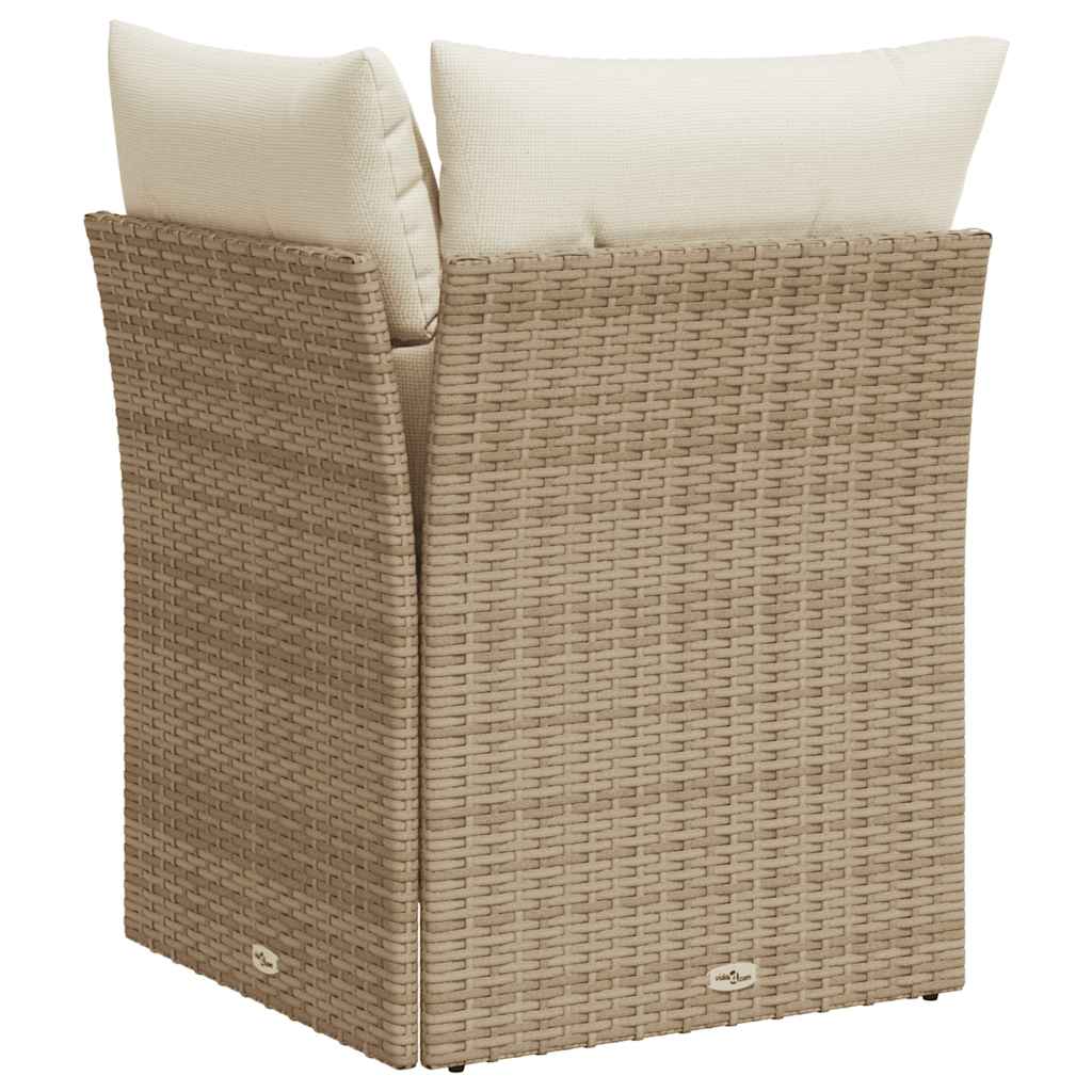 hjørnemodul til havesofa med hynder polyrattan beige