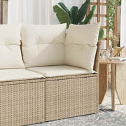 hjørnemodul til havesofa med hynder polyrattan beige