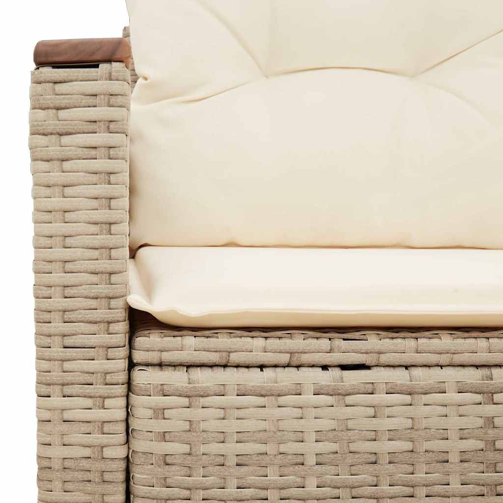 2-personers havesofa med hynder polyrattan beige