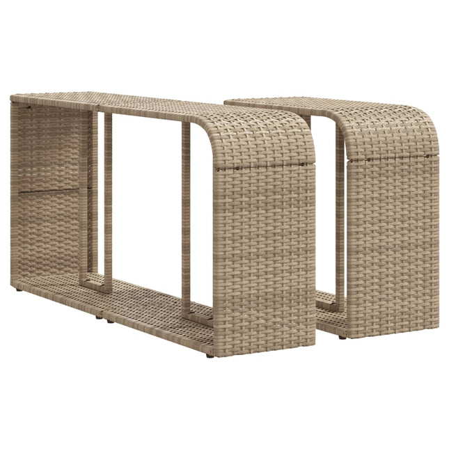 opbevaringshylder 2 stk. polyrattan beige