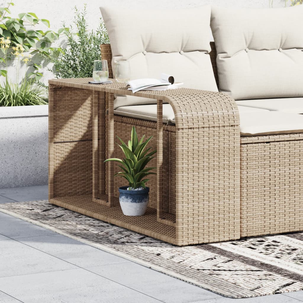 opbevaringshylder 2 stk. polyrattan beige