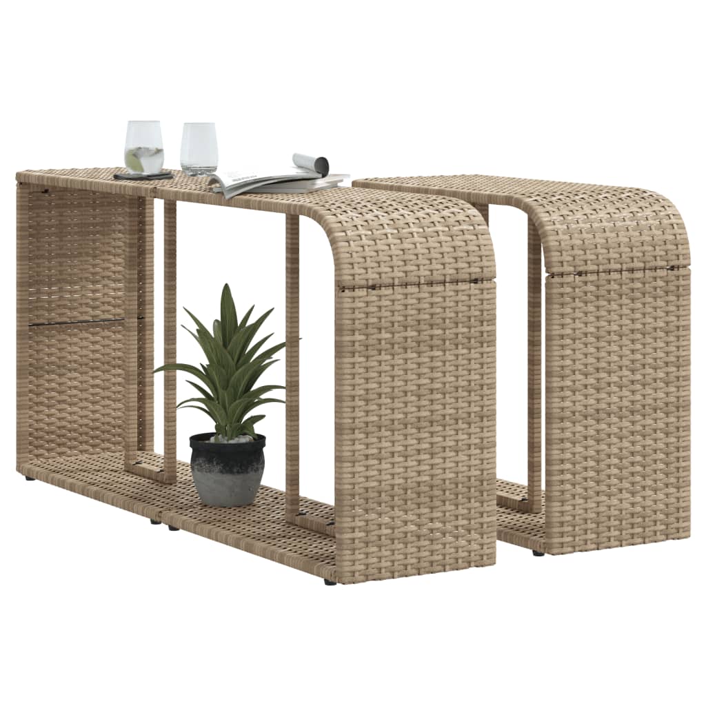 opbevaringshylder 2 stk. polyrattan beige