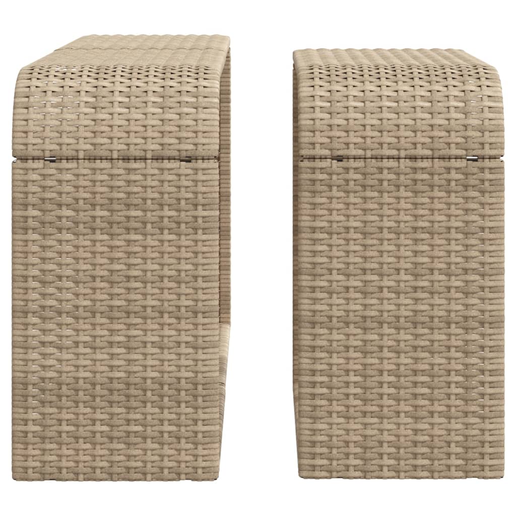 opbevaringshylder 2 stk. polyrattan beige