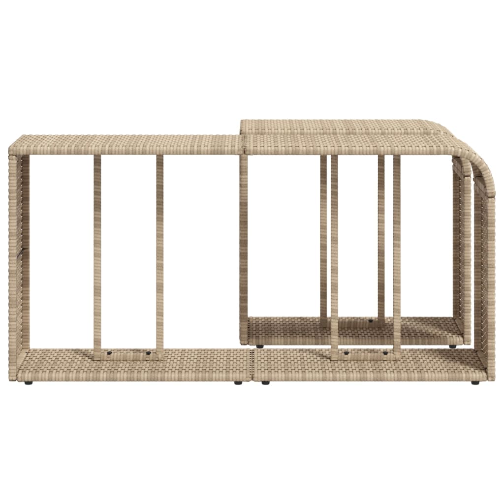 opbevaringshylder 2 stk. polyrattan beige
