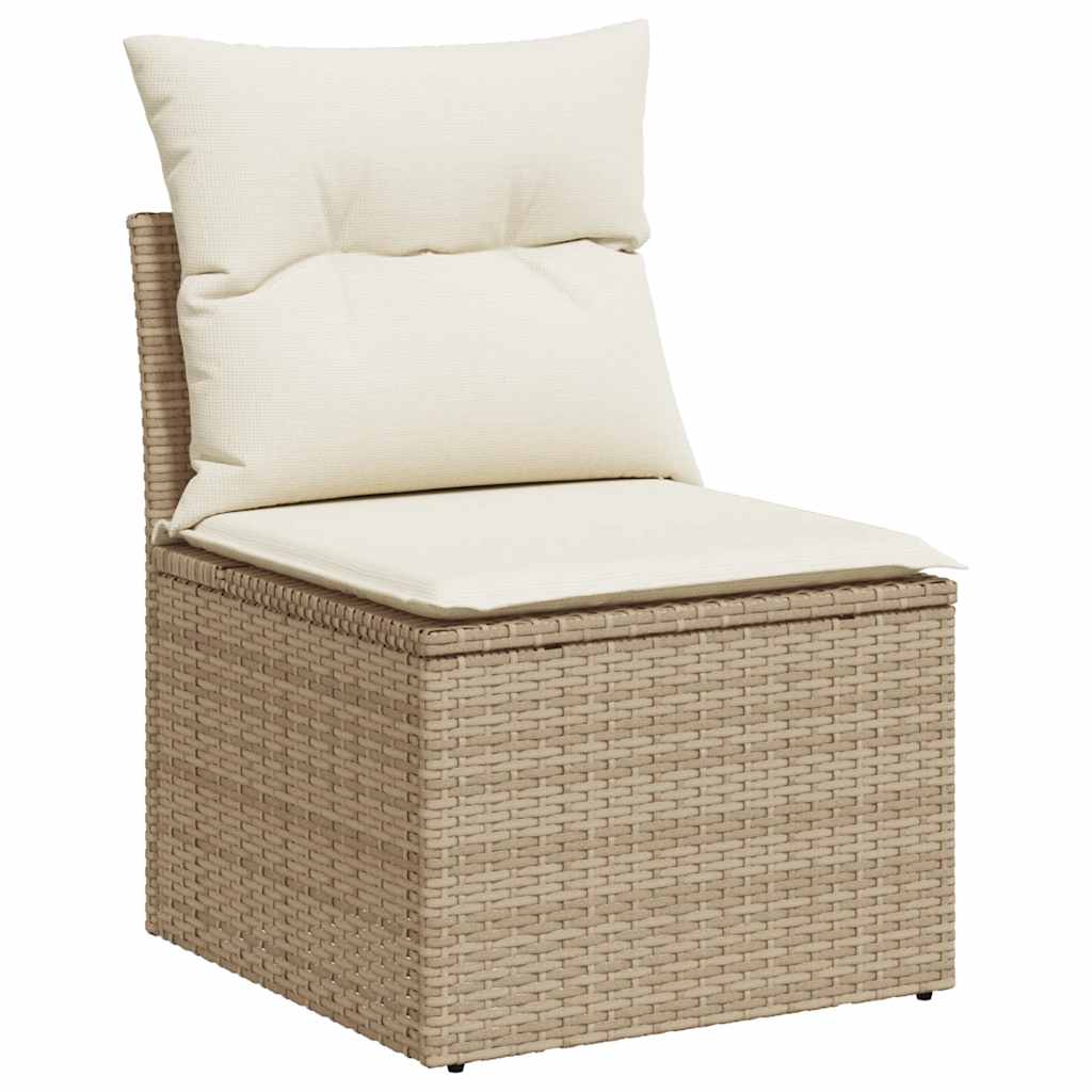 havestol med hynder uden armlæn polyrattan beige