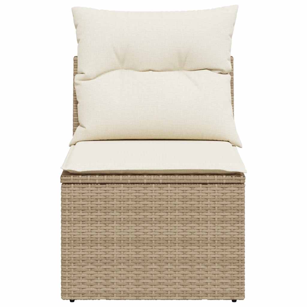 havestol med hynder uden armlæn polyrattan beige