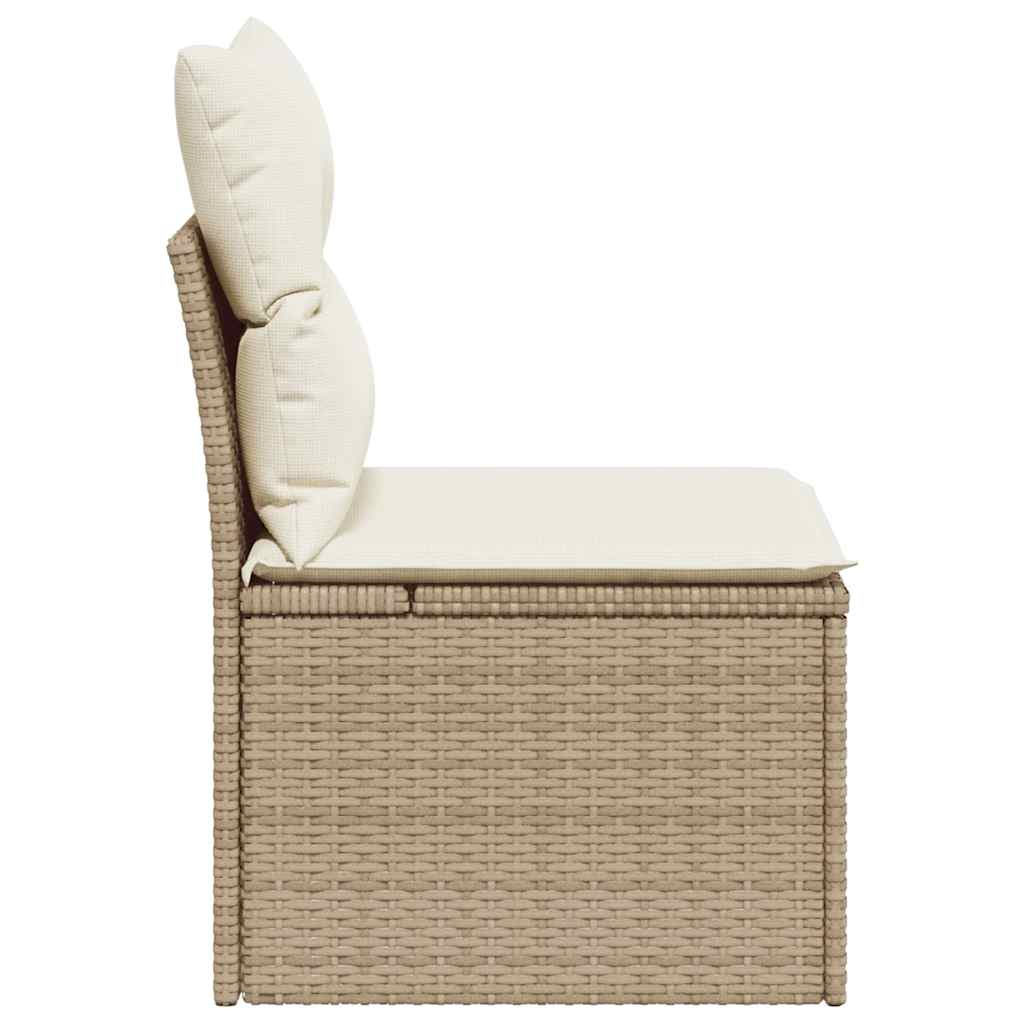 havestol med hynder uden armlæn polyrattan beige