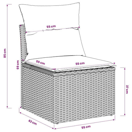 havestol med hynder uden armlæn polyrattan beige