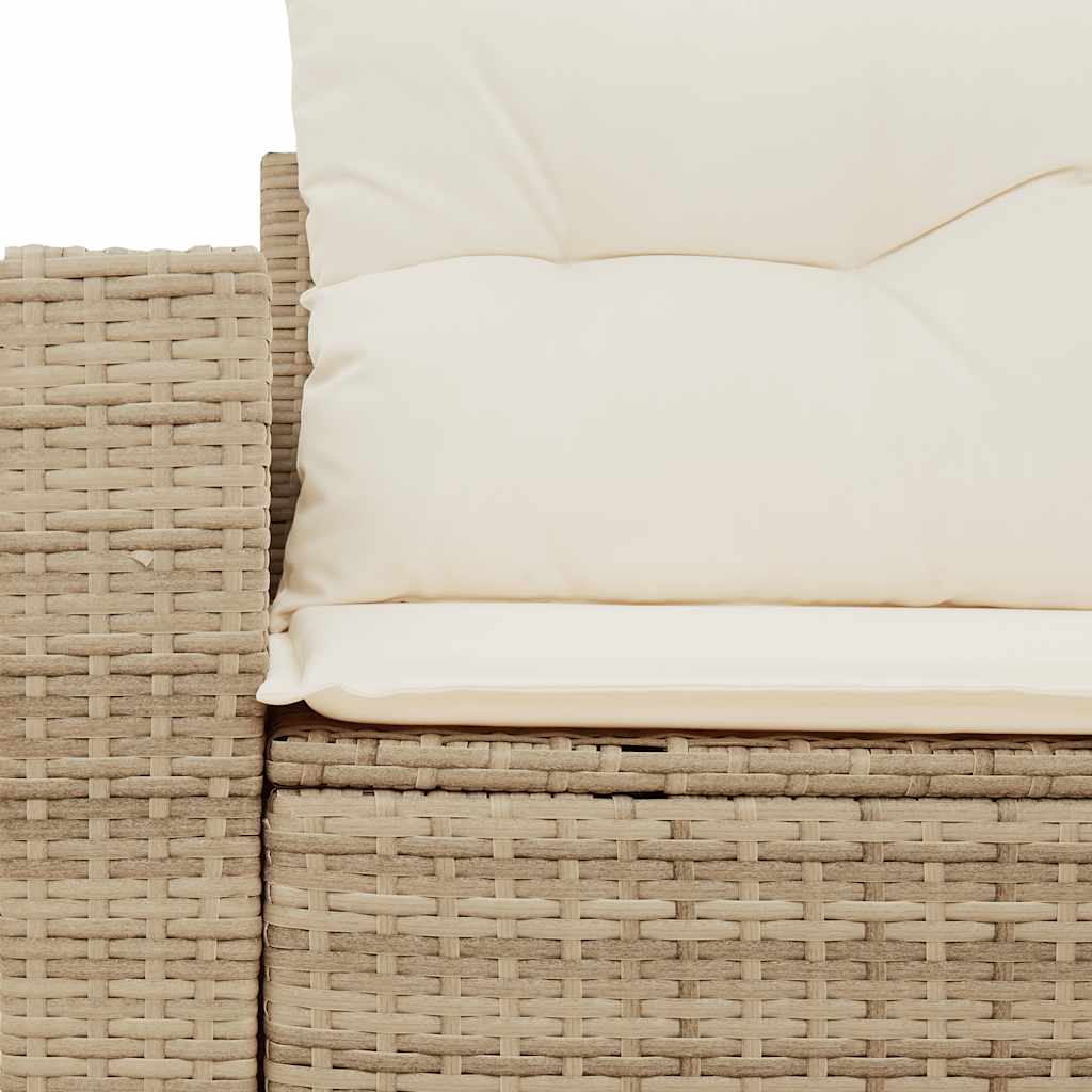 2-personers havesofa med hynder polyrattan beige