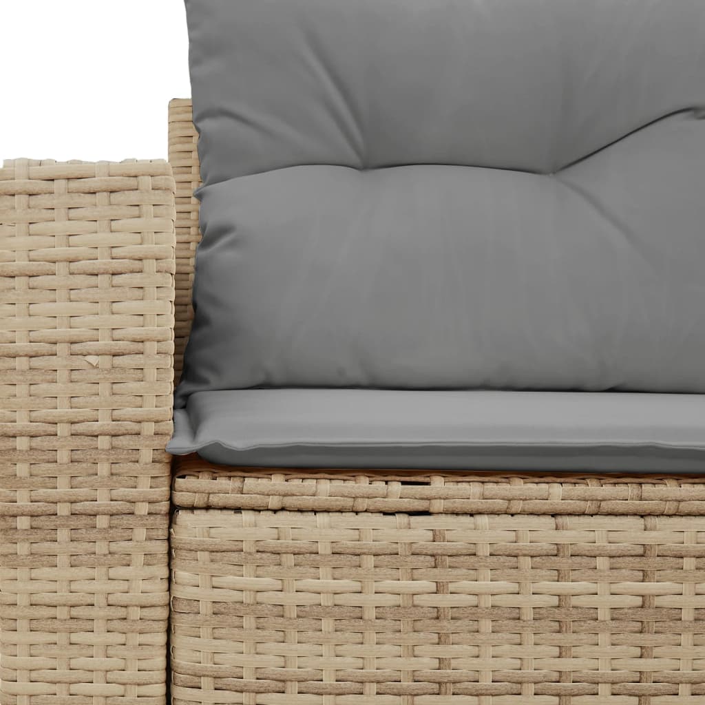 2-personers havesofa med hynder polyrattan beige