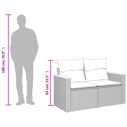 2-personers havesofa med hynder polyrattan beige
