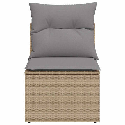 havestol med hynder uden armlæn polyrattan beige