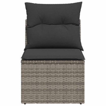 sofamodul til haven med hynder polyrattan grå