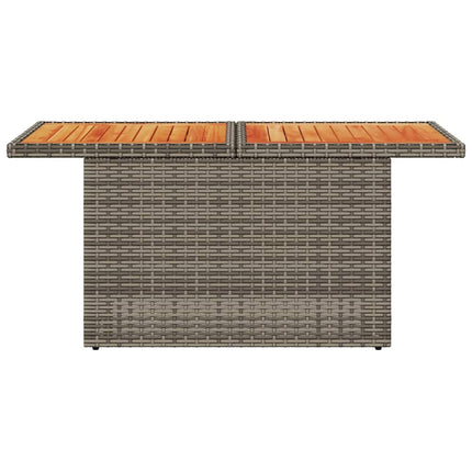 havebord 100x55x73 cm polyrattan og akacietræ grå
