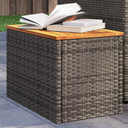 havesideborde 2 stk. 55x34x37 cm polyrattan og massivt træ grå