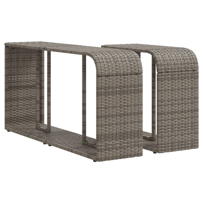 opbevaringshylder 2 stk. polyrattan grå