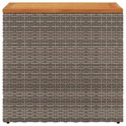 havesidebord med trætop 58x27,5x55 cm polyrattan grå