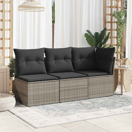 hjørnemodul til havesofa med hynder polyrattan grå