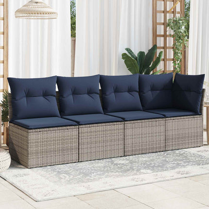 Havemøbelsofa med pude Grå 227 x 62 x 69 cm polyrattan