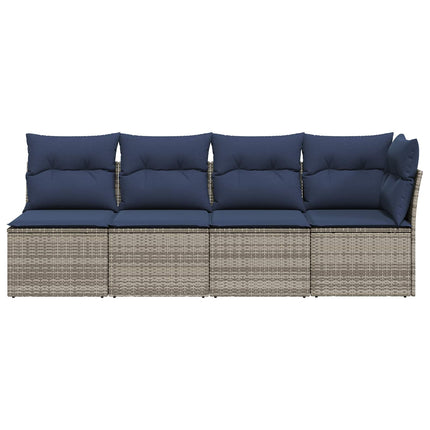 Havemøbelsofa med pude Grå 227 x 62 x 69 cm polyrattan