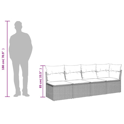 Havemøbelsofa med pude Grå 227 x 62 x 69 cm polyrattan