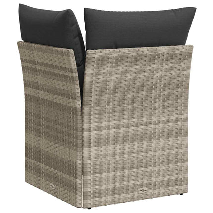 hjørnemodul til havesofa med hynder polyrattan lysegrå