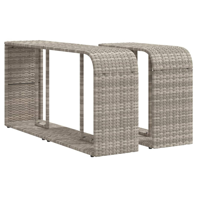 opbevaringshylder 2 stk. polyrattan lysegrå