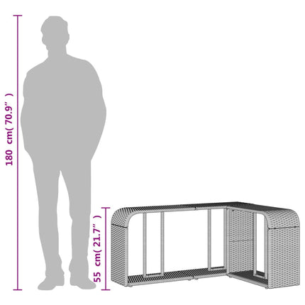opbevaringshylder 2 stk. polyrattan lysegrå