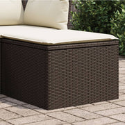 haveskammel med hynde 55x55x37 cm polyrattan brun