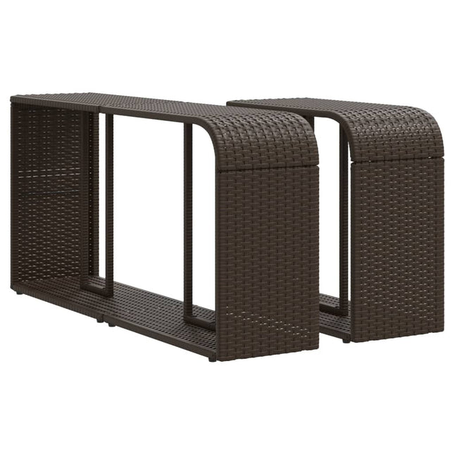 opbevaringshylder 2 stk. polyrattan brun