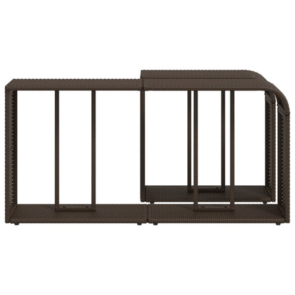 opbevaringshylder 2 stk. polyrattan brun