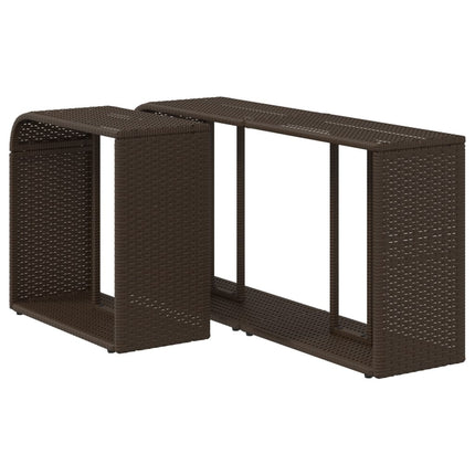 opbevaringshylder 2 stk. polyrattan brun