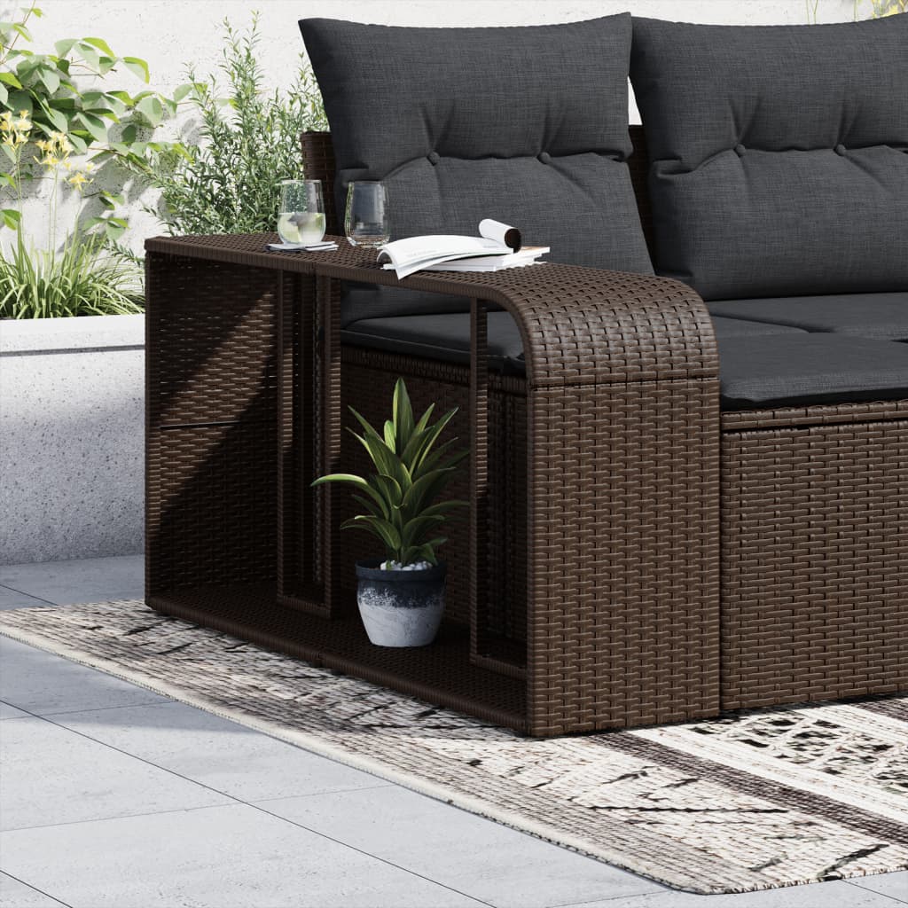opbevaringshylder 2 stk. polyrattan brun