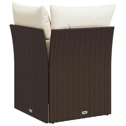 hjørnemodul til havesofa med hynder polyrattan brun