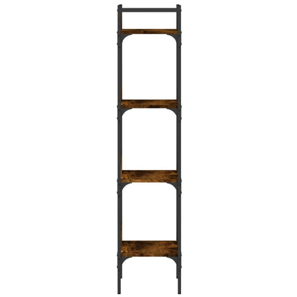 bogreol med 4 hylder 35x30x138,5 cm konstrueret træ røget eg
