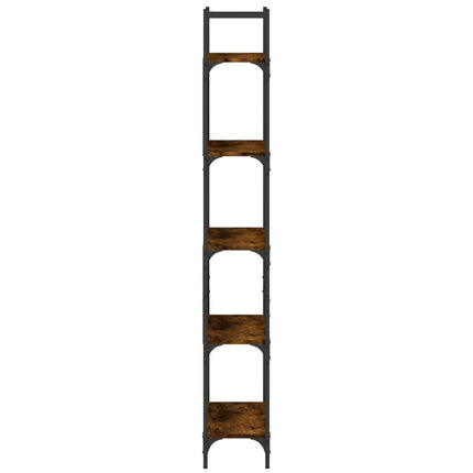 bogreol 60,5x24x166,5 cm 4 hylder konstrueret træ røget eg