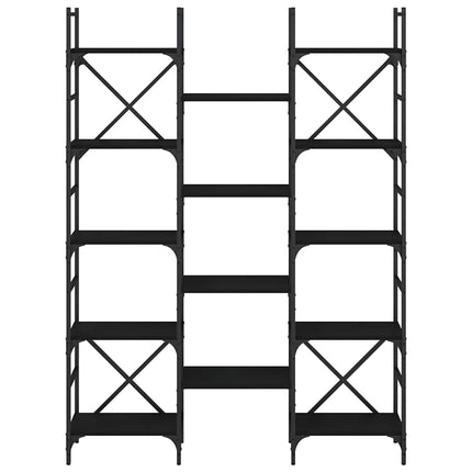 bogreol 127,5x28,5x172,5 cm konstrueret træ sort