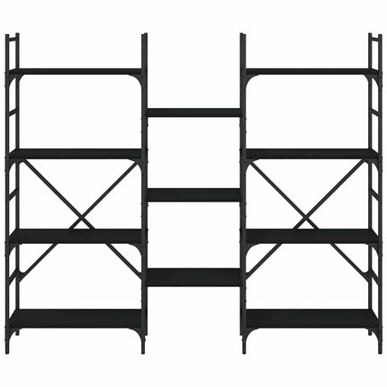 bogreol 160x28,5x136,5 cm konstrueret træ sort