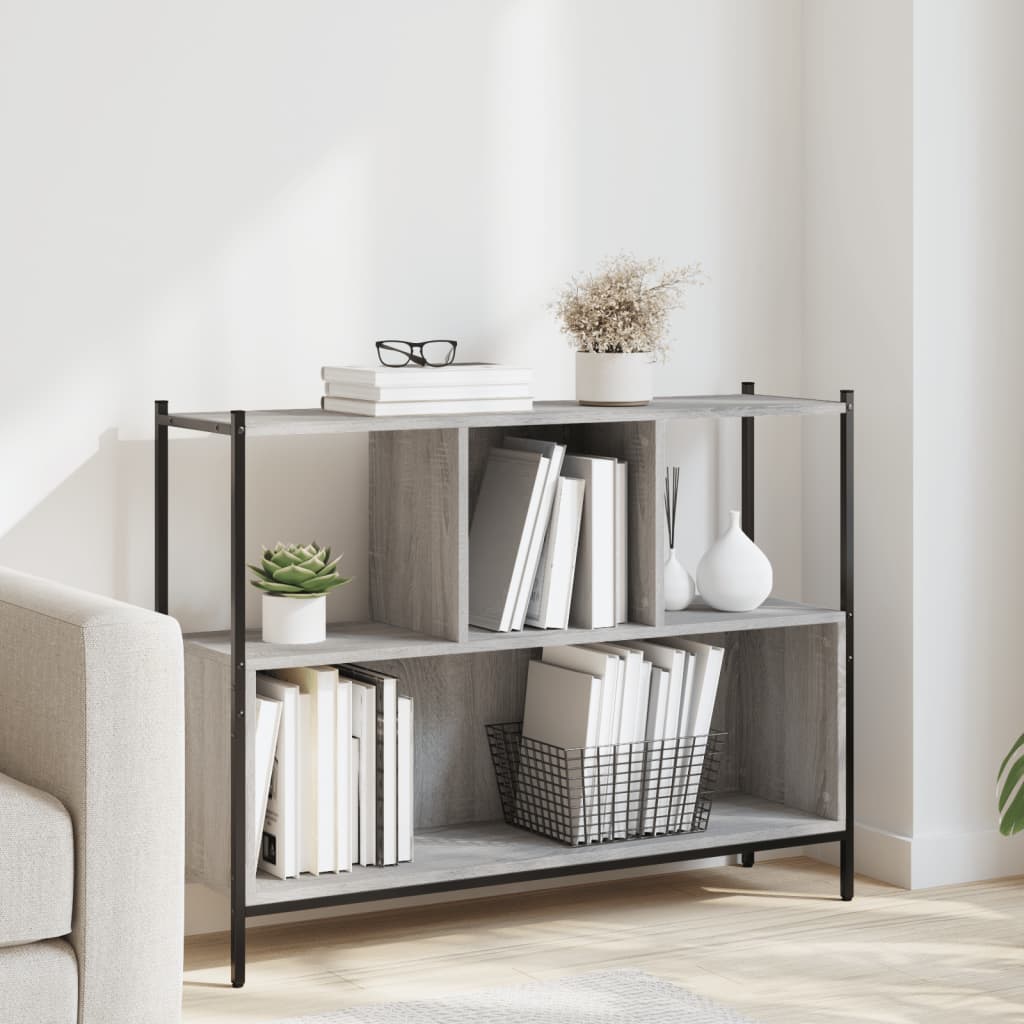Bogreol 102x28x77,5 Cm Konstrueret Træ - Grå sonoma-eg