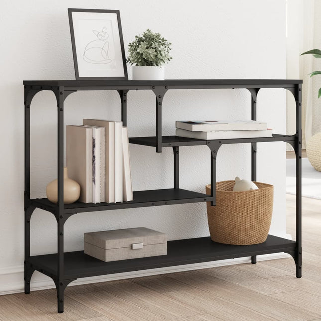 konsolbord 100x30x75 cm konstrueret træ sort
