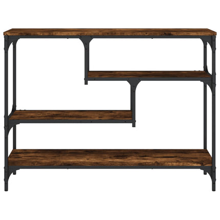 konsolbord 100x30x75 cm konstrueret træ røget egetræsfarve