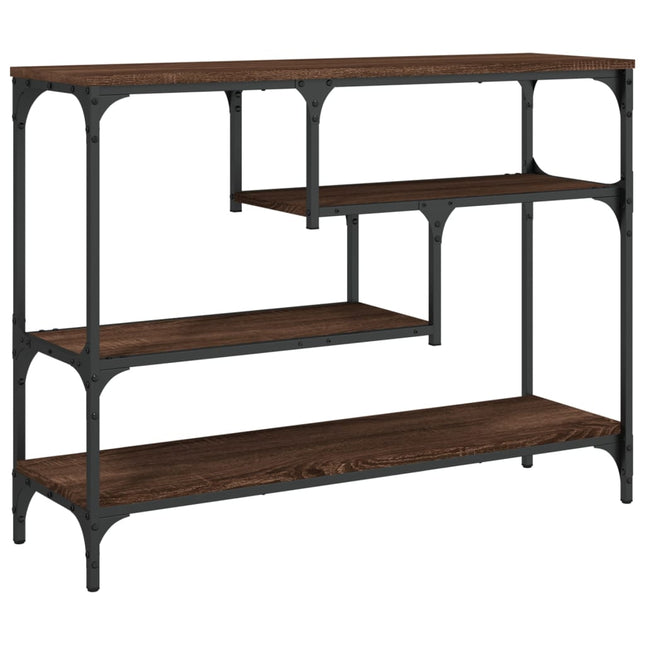 konsolbord 100x30x75 cm konstrueret træ brun egetræsfarve