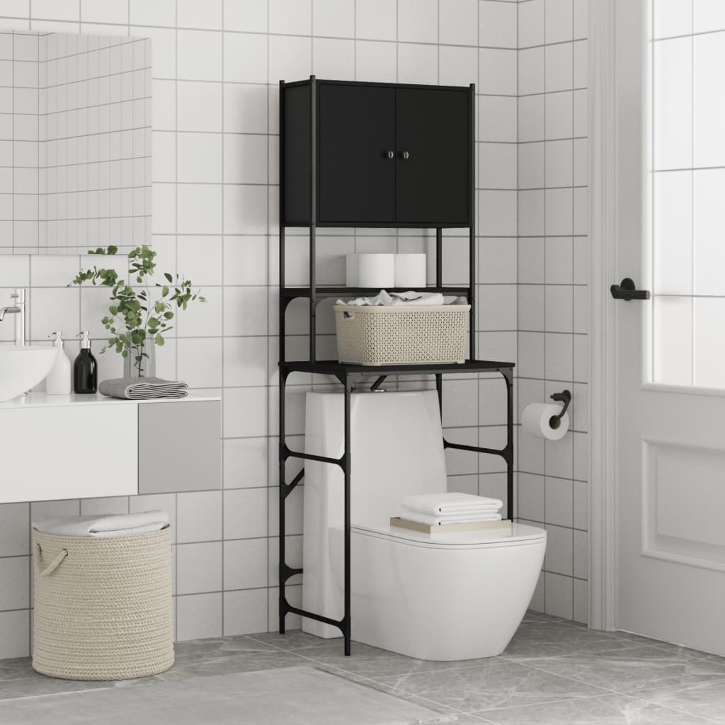 vaskemaskineskab 68x48,5x194 cm sort